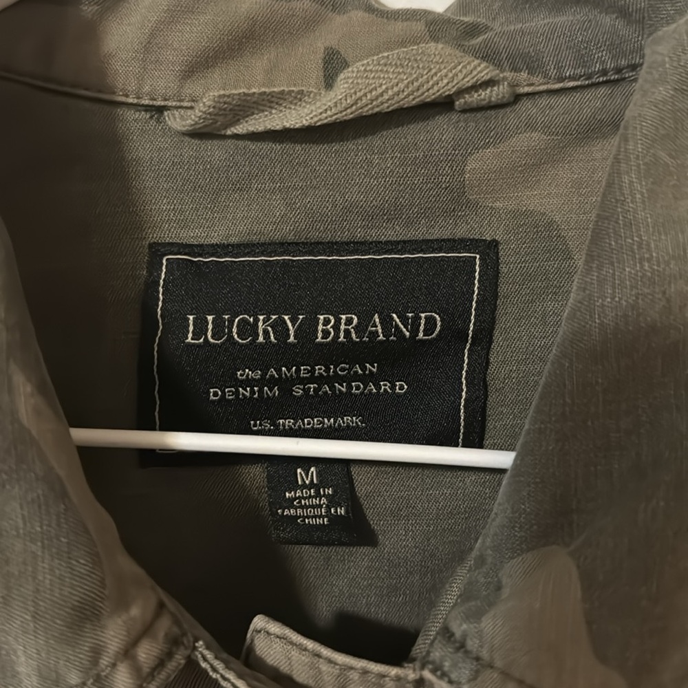 3/$20 Lucky brand button camo shirt - Picture 2 of 6